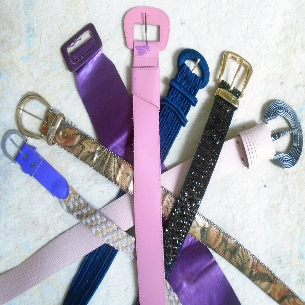 Vintage Belt Bundle, Small Sizes, Lot of 8 belts - Picture 3 of 13